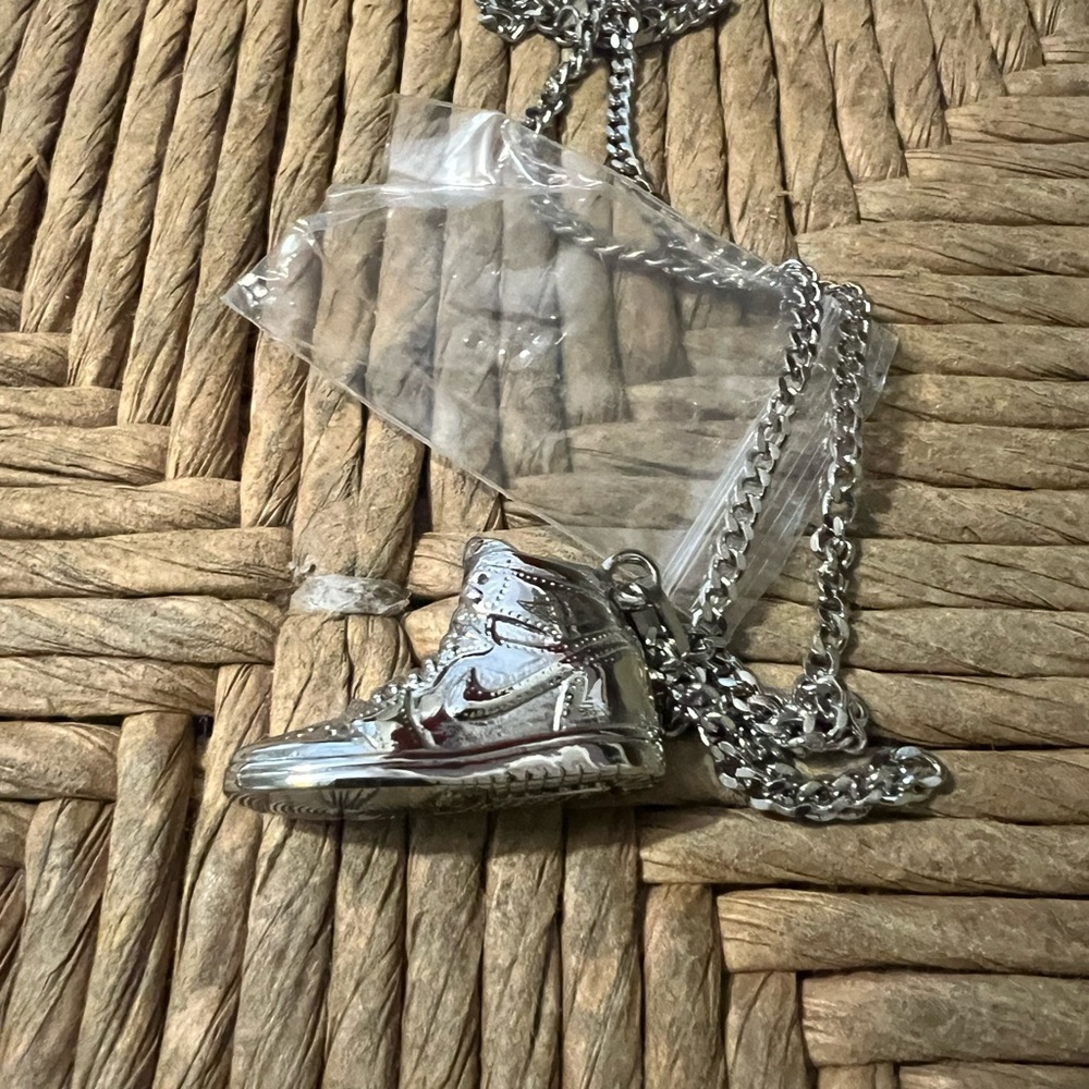 Custom necklace silver in color